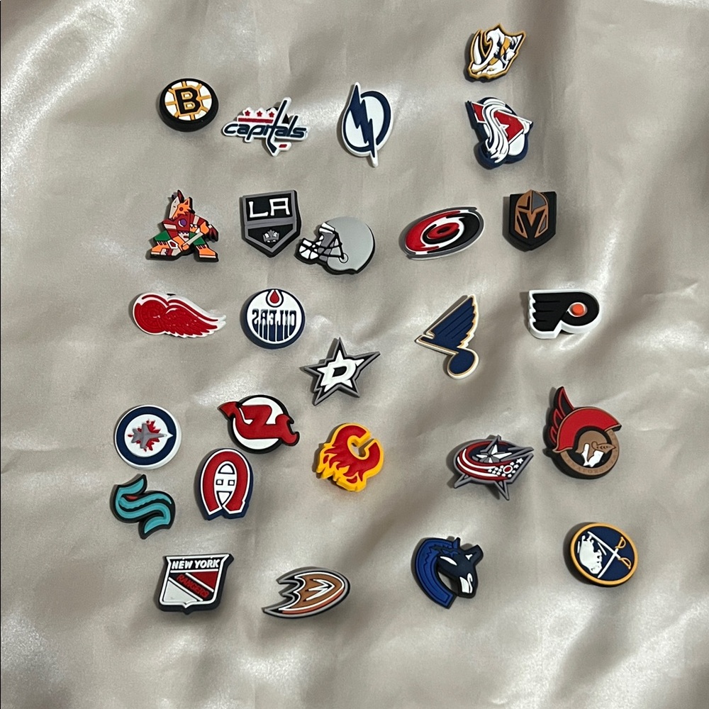 NHL Team Logo Croc charm Set of 26